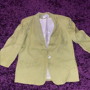 International Scene Lime Green Linen Blazer